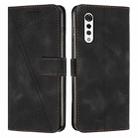 For LG Velvet / G9 Dream Triangle Leather Phone Case with Lanyard(Black) - 1