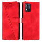 For Motorola Moto E13 Dream Triangle Leather Phone Case with Lanyard(Red) - 1