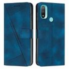 For Motorola Moto E20 / E30 / E40 Dream Triangle Leather Phone Case with Lanyard(Blue) - 1