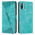 For Motorola Moto E20 / E30 / E40 Dream Triangle Leather Phone Case with Lanyard(Green) - 1