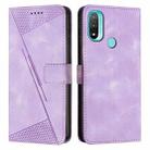 For Motorola Moto E20 / E30 / E40 Dream Triangle Leather Phone Case with Lanyard(Purple) - 1