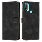 For Motorola Moto E20 / E30 / E40 Dream Triangle Leather Phone Case with Lanyard(Black) - 1