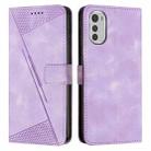 For Motorola Moto E32 Dream Triangle Leather Phone Case with Lanyard(Purple) - 1