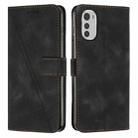 For Motorola Moto E32 Dream Triangle Leather Phone Case with Lanyard(Black) - 1