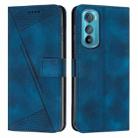 For Motorola Edge 30 Dream Triangle Leather Phone Case with Lanyard(Blue) - 1