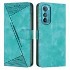 For Motorola Edge 30 Dream Triangle Leather Phone Case with Lanyard(Green) - 1