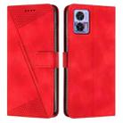 For Motorola Edge 30 Lite / 30 Neo Dream Triangle Leather Phone Case with Lanyard(Red) - 1