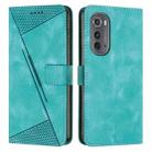 For Motorola Edge 2022 Dream Triangle Leather Phone Case with Lanyard(Green) - 1