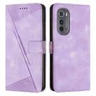 For Motorola Edge 2022 Dream Triangle Leather Phone Case with Lanyard(Purple) - 1