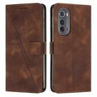 For Motorola Edge 2022 Dream Triangle Leather Phone Case with Lanyard(Brown) - 1