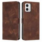 For Motorola Moto G 5G 2023 Dream Triangle Leather Phone Case with Lanyard(Brown) - 1