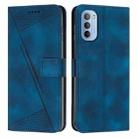 For Motorola Moto G 5G 2022 Dream Triangle Leather Phone Case with Lanyard(Blue) - 1