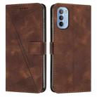 For Motorola Moto G 5G 2022 Dream Triangle Leather Phone Case with Lanyard(Brown) - 1