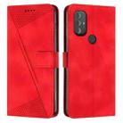 For Motorola Moto G Play 2023 / G Power 2022 Dream Triangle Leather Phone Case with Lanyard(Red) - 1