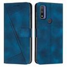 For Motorola G Pure Dream Triangle Leather Phone Case with Lanyard(Blue) - 1