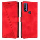 For Motorola G Pure Dream Triangle Leather Phone Case with Lanyard(Red) - 1