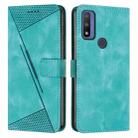 For Motorola G Pure Dream Triangle Leather Phone Case with Lanyard(Green) - 1