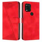 For Motorola Moto G Stylus 5G 2021 Dream Triangle Leather Phone Case with Lanyard(Red) - 1