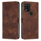 For Motorola Moto G Stylus 5G 2021 Dream Triangle Leather Phone Case with Lanyard(Brown) - 1