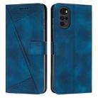 For Motorola Moto G22 Dream Triangle Leather Phone Case with Lanyard(Blue) - 1