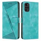 For Motorola Moto G22 Dream Triangle Leather Phone Case with Lanyard(Green) - 1