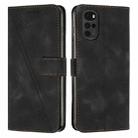 For Motorola Moto G22 Dream Triangle Leather Phone Case with Lanyard(Black) - 1