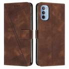 For Motorola Moto G31 / G41 Dream Triangle Leather Phone Case with Lanyard(Brown) - 1