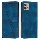 For Motorola Moto G32 Dream Triangle Leather Phone Case with Lanyard(Blue) - 1