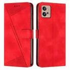 For Motorola Moto G32 Dream Triangle Leather Phone Case with Lanyard(Red) - 1