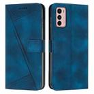 For Motorola Moto G42 Dream Triangle Leather Phone Case with Lanyard(Blue) - 1