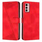 For Motorola Moto G42 Dream Triangle Leather Phone Case with Lanyard(Red) - 1