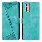 For Motorola Moto G42 Dream Triangle Leather Phone Case with Lanyard(Green) - 1