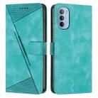 For Motorola Moto G51 5G Dream Triangle Leather Phone Case with Lanyard(Green) - 1