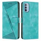 For Motorola Moto G52 Dream Triangle Leather Phone Case with Lanyard(Green) - 1