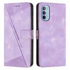 For Motorola Moto G52 Dream Triangle Leather Phone Case with Lanyard(Purple) - 1