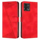 For Motorola Moto G72 Dream Triangle Leather Phone Case with Lanyard(Red) - 1