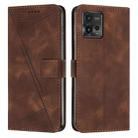 For Motorola Moto G72 Dream Triangle Leather Phone Case with Lanyard(Brown) - 1