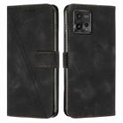 For Motorola Moto G72 Dream Triangle Leather Phone Case with Lanyard(Black) - 1