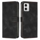 For Motorola Moto G73 Dream Triangle Leather Phone Case with Lanyard(Black) - 1