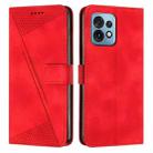 For Motorola Moto X40 / X40 Pro Dream Triangle Leather Phone Case with Lanyard(Red) - 1