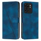 For Motorola Edge 40 Dream Triangle Leather Phone Case with Lanyard(Blue) - 1