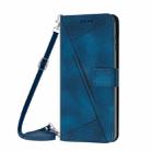 For Motorola Edge 40 Dream Triangle Leather Phone Case with Lanyard(Blue) - 2