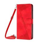 For Motorola Edge 40 Dream Triangle Leather Phone Case with Lanyard(Red) - 2