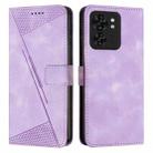 For Motorola Edge 40 Dream Triangle Leather Phone Case with Lanyard(Purple) - 1