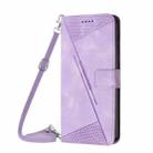 For Motorola Edge 40 Dream Triangle Leather Phone Case with Lanyard(Purple) - 2