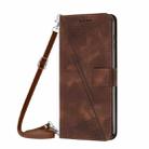 For Motorola Edge 40 Dream Triangle Leather Phone Case with Lanyard(Brown) - 2