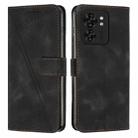 For Motorola Edge 40 Dream Triangle Leather Phone Case with Lanyard(Black) - 1