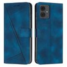 For Motorola Moto G14 Dream Triangle Leather Phone Case with Lanyard(Blue) - 1