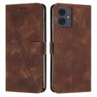 For Motorola Moto G14 Dream Triangle Leather Phone Case with Lanyard(Brown) - 1