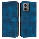 For Motorola Edge 40 Neo Dream Triangle Leather Phone Case with Lanyard(Blue) - 1